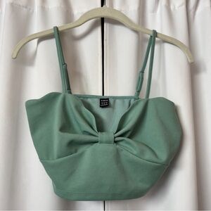 New SHEIN Mint Green Bow Crop Tank Top Size Small